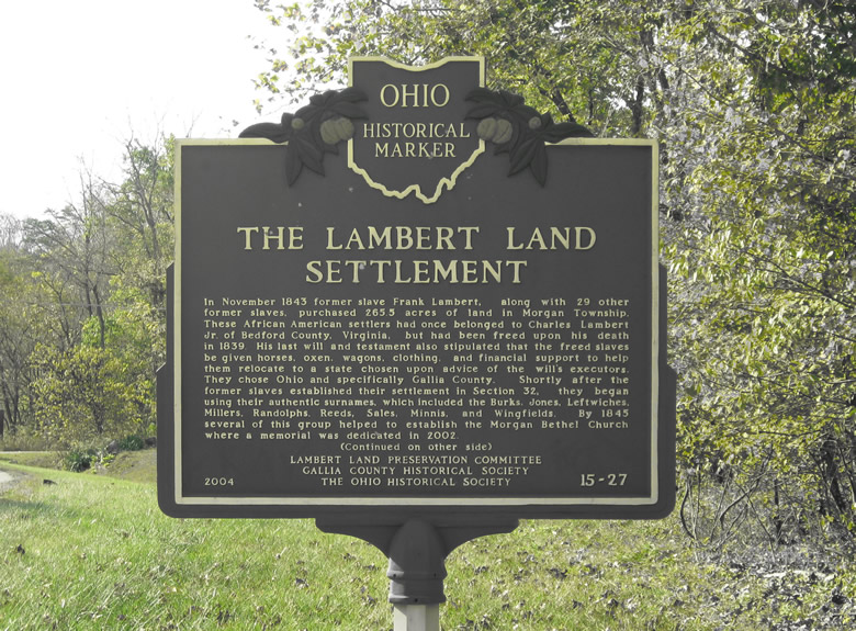 Historical marker for Lambert Land Settlement side one